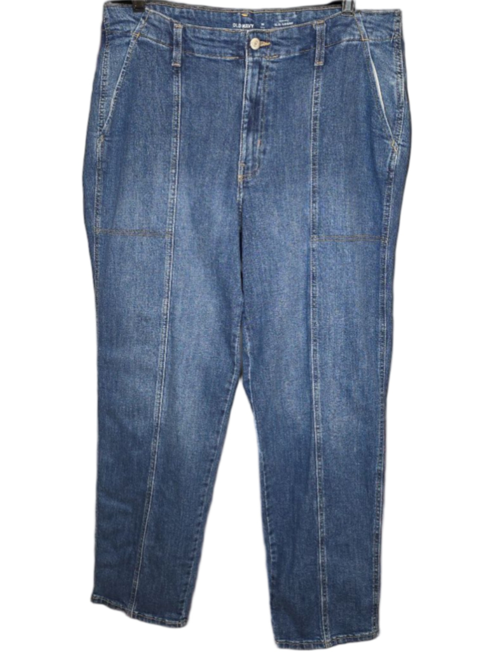 Old Navy O.G. Loose High Rise Jeans 16 Tall Front Seam Workwear Denim
